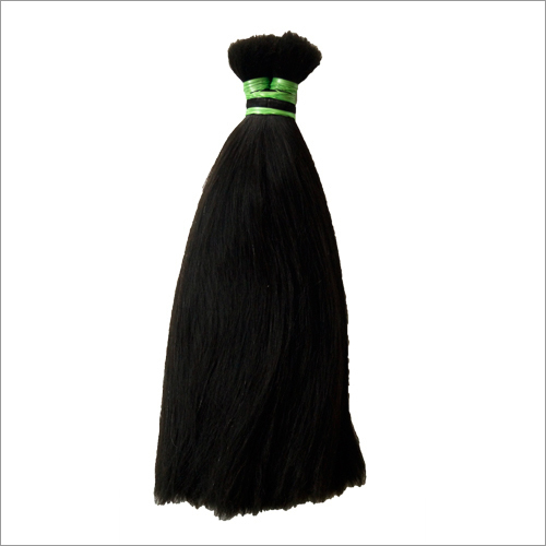 22 Inch Double Drawn Human Hair - 100% Indian Human Hair, Black Color, Machine Weft Design for Women and Girls