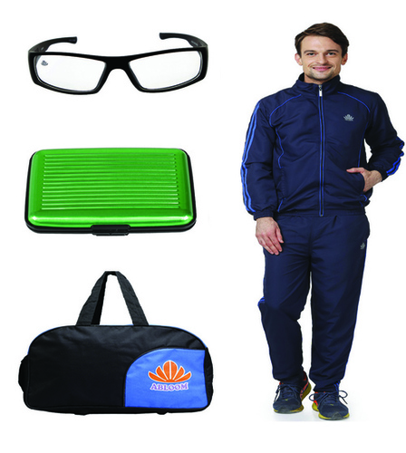 Polyester Abloom Track Suit & Duffle Bag Combo (Nevy & Blue )