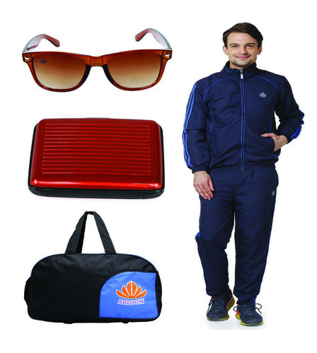Polyester Mens Track Suit & Duffle Bag Combo