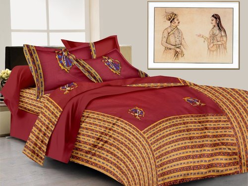 Red Patch Work Bedsheet