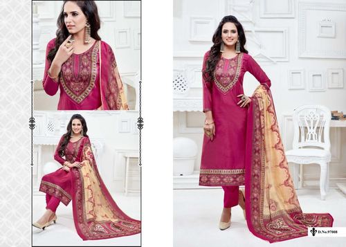 CHANDERI PRINTED SALWAR KAMEEZ