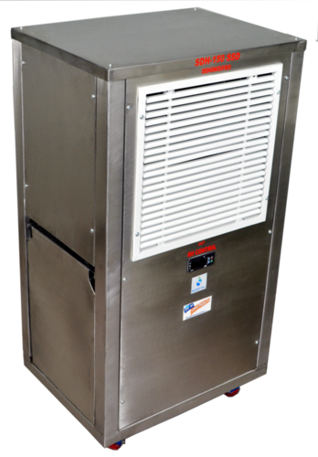 SUJAY Portable Dehumidifier - Stainless Steel, 533.4x406.4x965.2 mm, Steel White | 150L/Day Capacity, Digital Control Panel, 1-Year Warranty