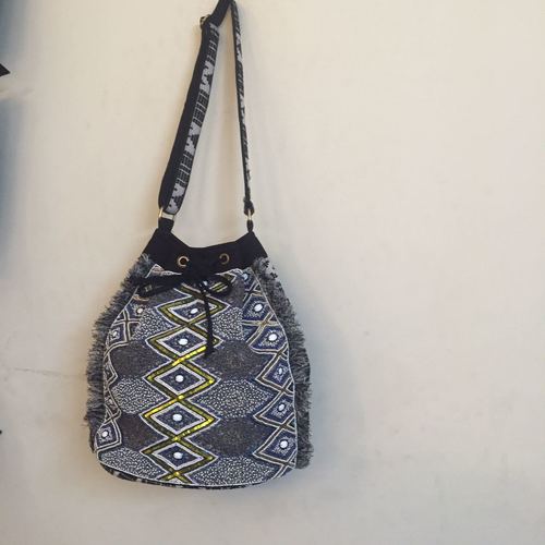 Grey Vintage Fabric Potli Bag