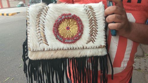 White Furr Bag, Sling Frangies Furr Bag