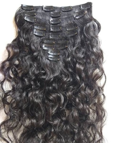 Clip-In Natural Black Colour Afro Kinky Curly Clip In Hair Extensions