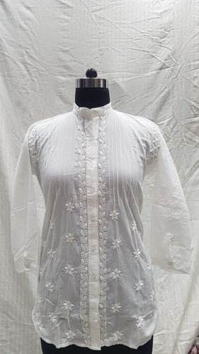 Ladies Cotton Pintex Kurti - Size S, M, L, XL, XXL, XXXL | White, Ethnic Style, Breathable, Anti-Wrinkle, Handcrafted, Quick Dry, Embroidered Design