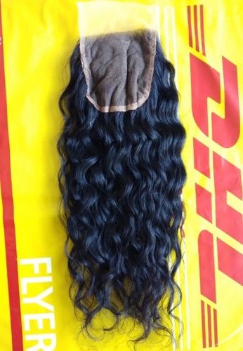 Top Grade 100 Percent Unprocessed Raw Natural Curly Hair Closure 4x4