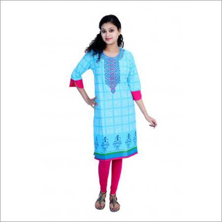 Cotton & Rayon Ladies Designer Kurtis