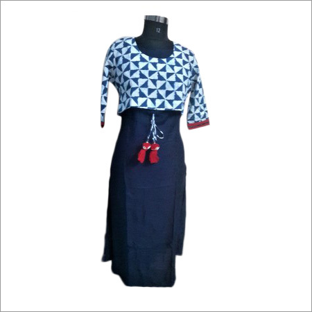 Cotton & Rayon Jacket Style Kurti