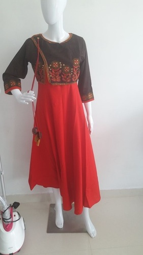 Cotton & Rayon Red Kurtis