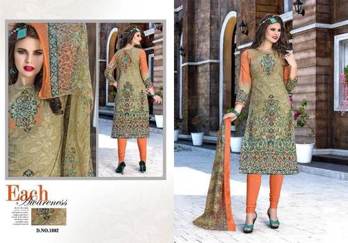 CAMBRIC COTTON UNSTITCHED DRESS MATERIALS