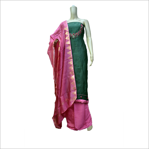 Ladies Hand Work Linen Silk Suit Decoration Material: Cloths