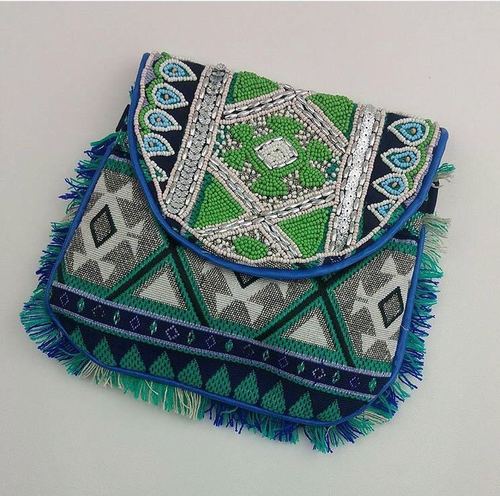 Multicolor Fancy Beaded Clutch