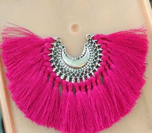 Silk Thread Tassels - Sterling Silver Hoop Earrings | Elegant Design for Women Lightweight & Stylish