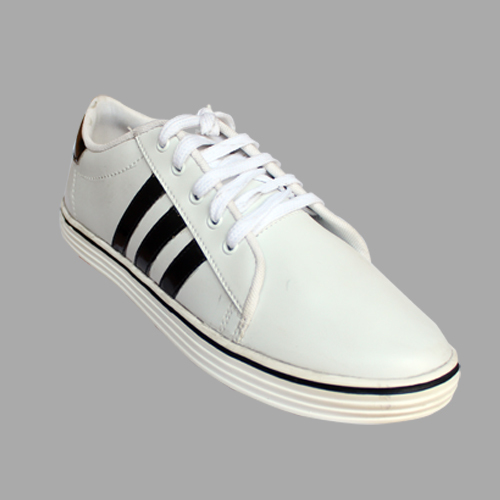 Mens White Flat Casual Shoe