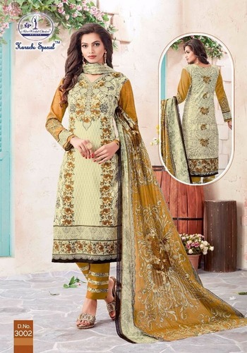 KARACHI COTTON DESIGNER DRESS MATERIALS