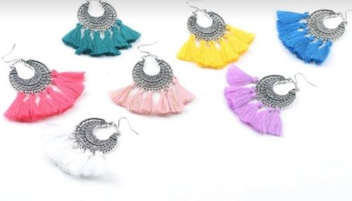 Silk Thread Fancy Thread Earrings Gender: Women