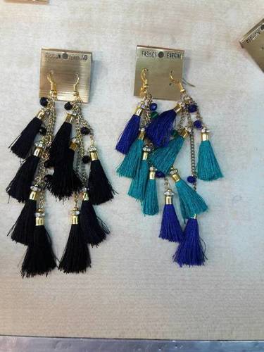Earrings Long Silk Thread Tassel Gender: Women