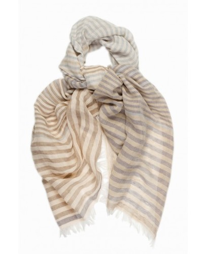 Biege Strip Scarf