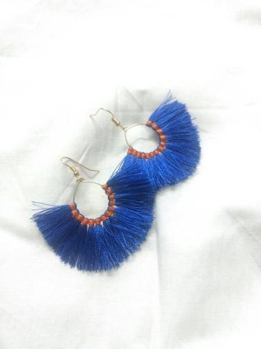 Blue Silk Thread Tassels - All Sizes, Elegant Women's Accessory for Fashion and Home Decor