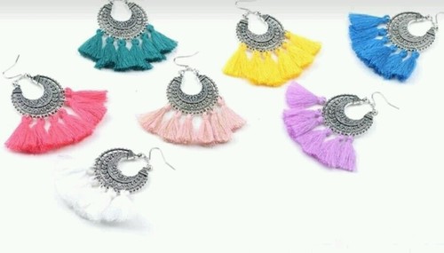 Multicolored Thread Earring Gender: Women