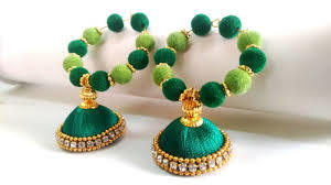 Fancy Beaded Silk Thread Jhumka - Silk Material Universal Size | Elegant Craftsmanship Perfect for Women