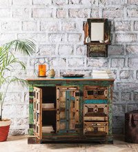 Antique Sideboard - Solid Wood, 1371.6x406.4x762mm | Handmade Artwork, Durable, Eco-friendly, Easy To Clean