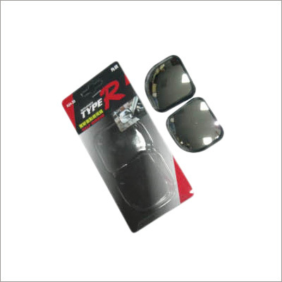 Car Side Mirror - Plastic/Glass, 70x50mm, Black | Adhesive Mounting, Manual Adjustment, Ideal for Rearview Observation in Cars