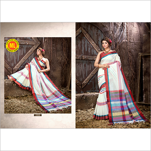 Multi Color Fancy Cotton Saree