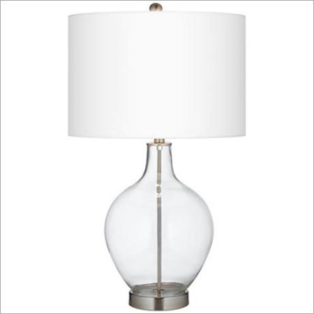 Decorate A Fillable Glass Lamp - Glass & Metal, 28x16x16 Inches, E26 Bulb | Elegant Design, Fabric Shade, Ambient Lighting