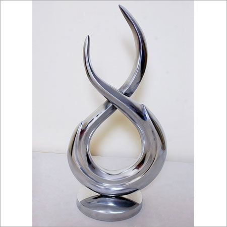 Home Decorative Items - Aluminum, 12x6 inches, Circular Base | Elegant Design, Polished Finish, Abstract Style, Durable Material