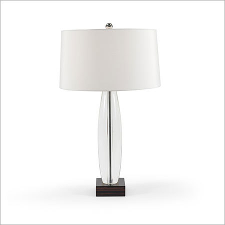 Allan Knight Lighting Ellipse Glass Lamp - Glass, Metal, 28x15x15 cm, Fabric Shade, 60W Incandescent | Elegant Design, Soft Lighting, Energy Efficient