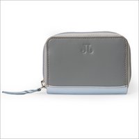 Grey Leather Ladies Designer Wallet