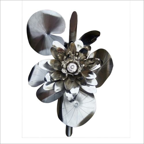 SS Lotus Sculpture - Stainless Steel, Elegant Modern Flower Design, Decorative Art for Home & Luxury Settings | Polished Finish, Eye-Striking Styles