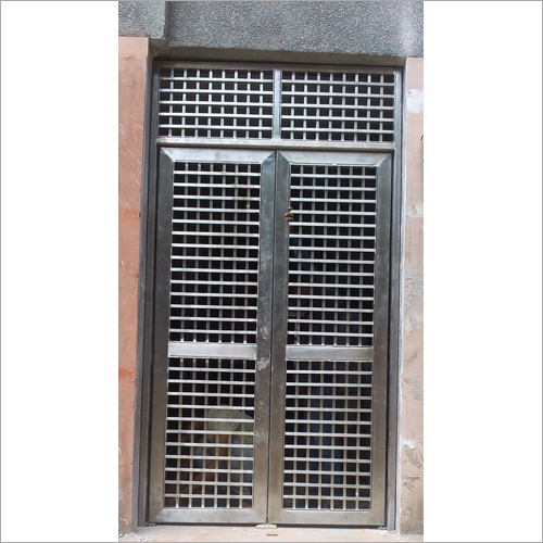 Stylish Stainless Steel Door - Stainless Steel, Double Door Design, Silver Color | Uniquely Designed for Continuous Ventilation, Enhanced Security