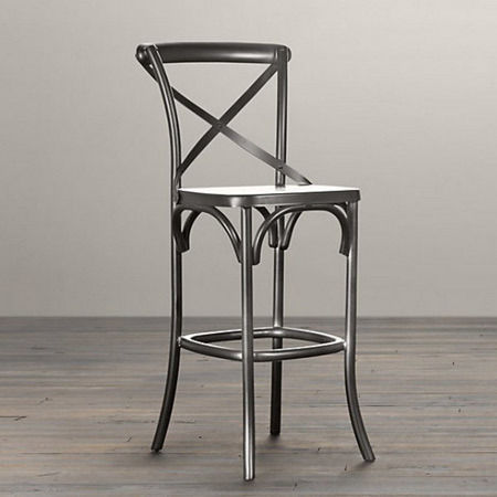 Wrought Iron Nickle Plated Bar Chair