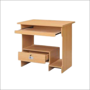 Wooden Computer Table - Solid Wood, Polished Finish , Durable Aluminum Frame, Sliding Keyboard Tray, Ample Surface Space