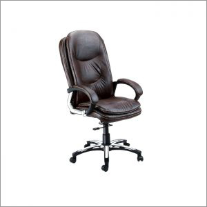 Brown And Silver Director Comfortable Chair