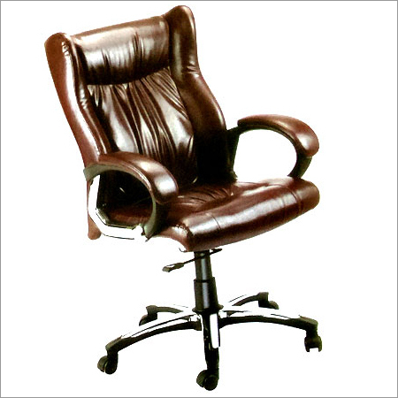 Brown And Silver Director Leather Chair