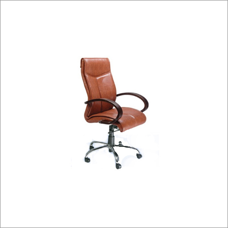 Brown And Silver Executive Leather Chair
