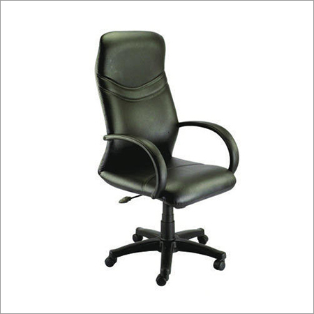 Executive High Back Chair - PVC & Steel, Black Color with Polished Finish | Modern Design, Durable & Easy to Clean, Eco-Friendly Materials, Adjustable Height & Backrest