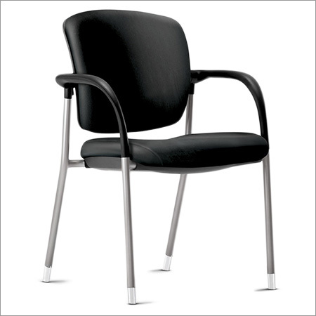 Black And Silver Portable Visitor Chair