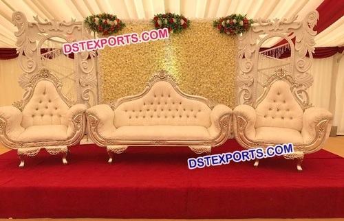 Wedding Sofa Set - Treated Wood, Two Seater and Two Single Seaters | Elegant Look, Smooth Texture, Customized Color Options, Attractive Design