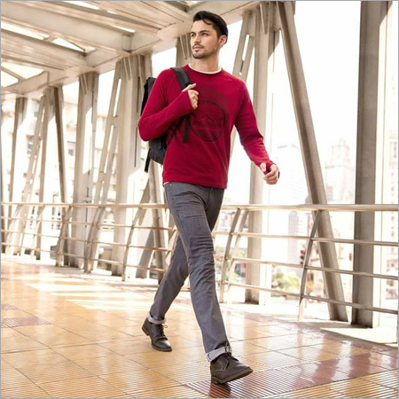 Gents Formal T-Shirt - Cotton, S-XXL, Burgundy | Stylish Look, Extreme Comfort, Slim Fit, Soft Fabric, Long Sleeve