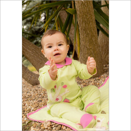 New Born Baby Wears - Cotton, 50x30cm, Light Green | Soft Fabric, Adjustable Straps, Full Sleeves, Various Sizes
