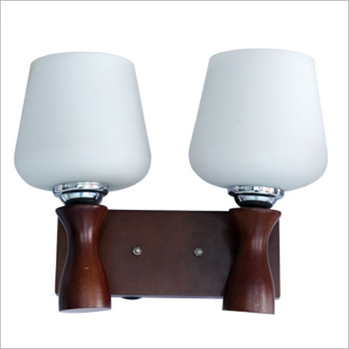 Glass Metal Wood Wall Light