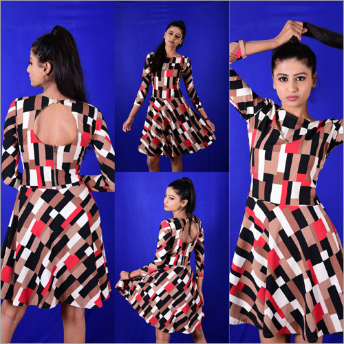 Ladies Box Print Dress