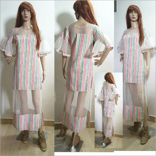 Ladies Side Slit Cut Straight Dress
