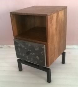 SIDE TABLE - Wood 16x16x24 inches Brown, Smooth Finish | Stylish Design, Durable Wood, Convenient Storage, Easy Assembly