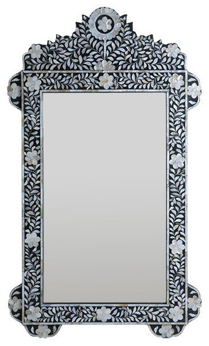 Mother Of Pearl Floral Design Mosaic Wall Mirror Or Mother Of Pearl Wall Mirror